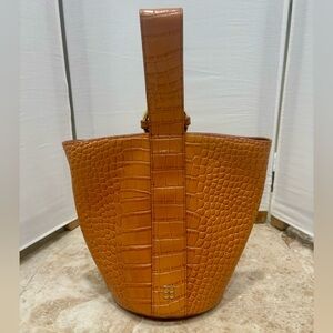 PARISA WANG Orange Crocodile Bucket Bag